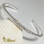 [Silver 925] 3mm Barrel Bangle Bracelet -Maile Design (B0523)