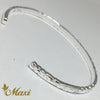 [Silver 925] 3mm Barrel Bangle Bracelet-Old English Design (B0524)