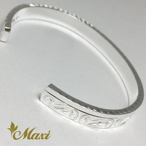 [Silver 925] 6mm Single Border Bangle Bracelet (B0525)