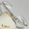 [Silver 925] 4mm Barrel Bangle Bracelet - Maile Design (B0526)