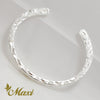 [Silver 925] 4mm Flat Wave Side Bangle Bracelet *Made-to-order* (B0577)