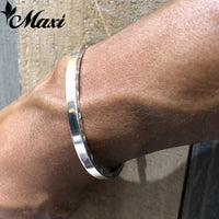 [Silver 925] 4mm Inside-engraved Bangle Bracelet  (B0519 inside)