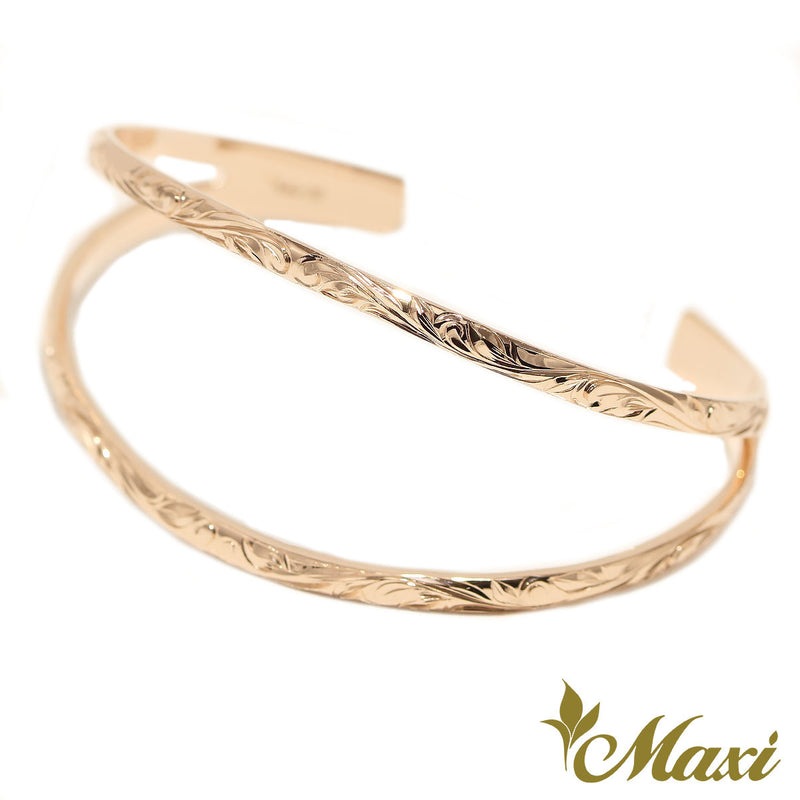 [14K Gold] Double Open Bangle Bracelet *Made to Order* (B0583)