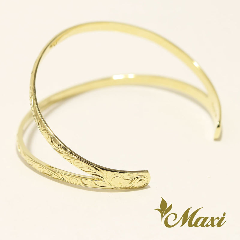 [14K Gold] Double Open Bangle Bracelet *Made to Order* (B0583)