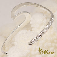 [Silver 925] Large Nalu Wave Bangle Bracelet (B0585)