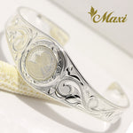 [Silver 925] Replica Liliuokalani Coin Bangle Bracelet (B0606) [Made to Order]