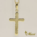 [14K Gold] Cross Pendant 20mm Cutout Edge (C0038)