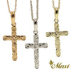 [14K Gold] Cross Pendant 20mm Cutout Edge (C0038)