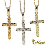 [14K Gold] Cross Pendant 20mm Cutout Edge (C0038)