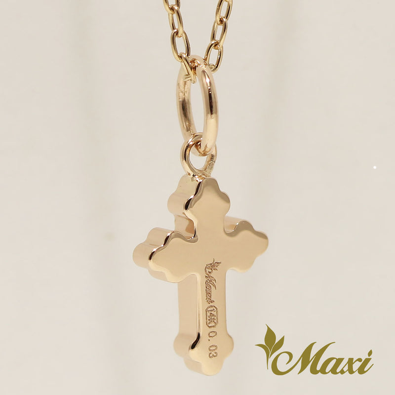 [14K Gold] Diamond Cross Pendant (C0112)