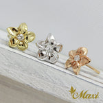 [14K Gold] Hawaiian Plumeria Flower Stud Pierced Earring*Made-to-order* (E0223Stud)