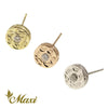 [14K Gold] Round Pierced Earring with Diamond(E0082)