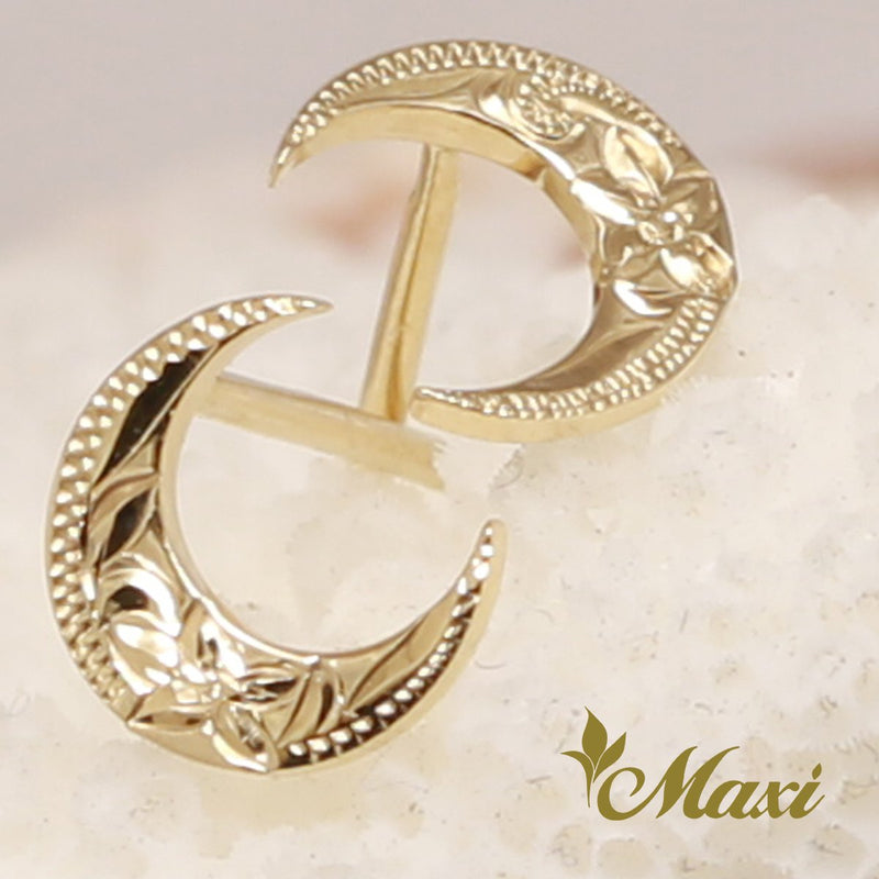 [14K Gold] Crescent Moon Pierced Earring*Made-to-order* (E0175)