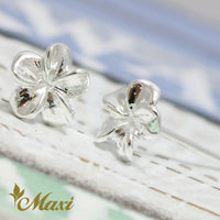 [Silver 925] Petite Hawaiian Plumeria Flower Pierced Earring*Made-to-order*(E0206)