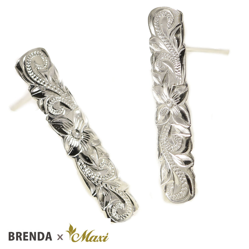 [Silver925] Brenda x Maxi Scallop Edged Bar Pierced Earring *Made-to-order*(E0237)