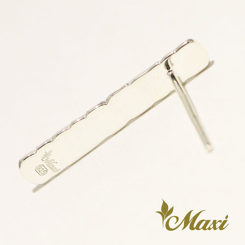 [Silver925] Brenda x Maxi Scallop Edged Bar Pierced Earring *Made-to-order*(E0237)