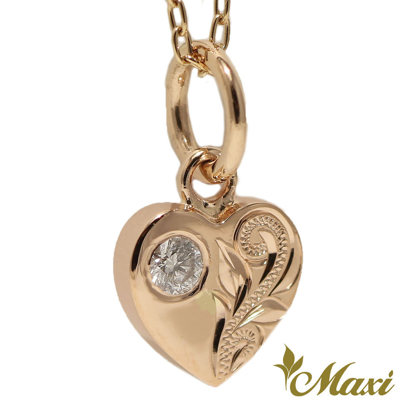 [14K Gold] Diamond Heart Pendant *Made-to-order* (H0023 Dia)