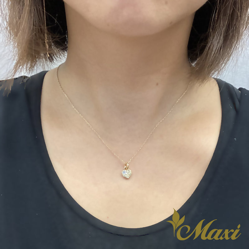 [14K Gold] Diamond Heart Pendant *Made-to-order* (H0023 Dia)