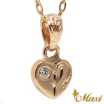 [14K Gold] Diamond Heart Pendant *Made-to-order* (H0107)