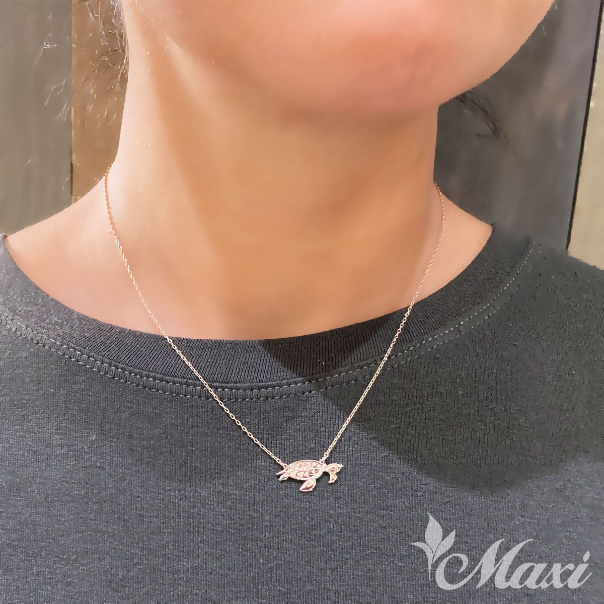 Honu Necklace puton image
