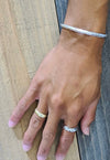 [14K Gold] 4mm Width Angled Open Bangle Bracelet*Made-to-order*(B0472)