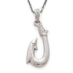 Black Chrome Fishhook Pendant Small