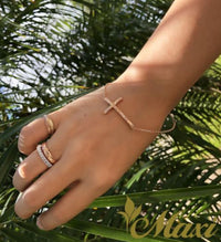 [14K Gold] Cross Bracelet Small *Made-to-order*(TRD-B0158)