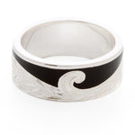 Silver 925 Enamel Wave Ring Small