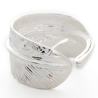 Silver 925 Wide Feather Ring