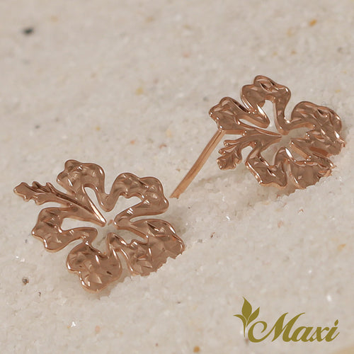 [14K Gold] Hibiscus Flower Pierced Earring *Made-to-order* (KE0018-10mm)