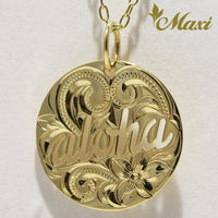 [14K Gold] Aloha Cut Out Round Pendant *Made-to-order*(KP0132)　14金　アロハ　ペンダント　カスタムオーダー　オーダーメイド