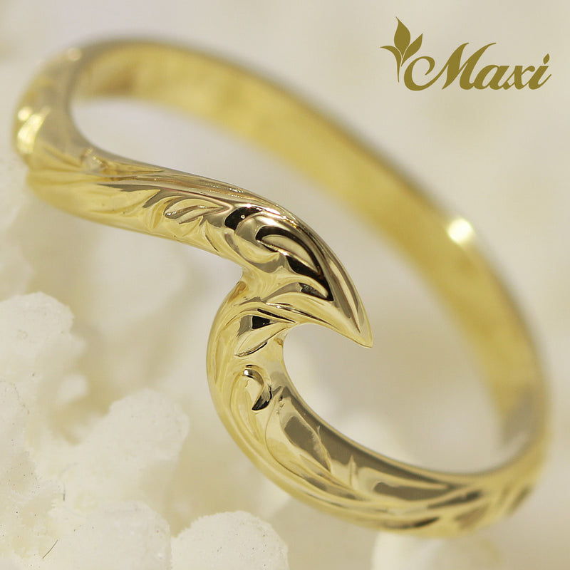 [14K/18K Gold] Small Nalu Wave Ring [Made to Order] (KR0040)