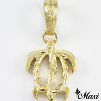 14K Yellow Gold Honu Pendant Small