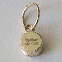 14K Yellow Gold Round Diamond Pendant