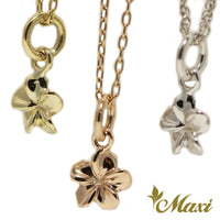 [14K Gold]Petite Plumeria Flower Pendant*Made-to-order*(P E0206)