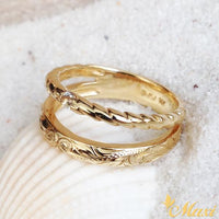 Twisted Open Ring with Round Stone [14K/18K Gold]