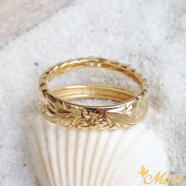 Twisted Open Ring with Round Stone [14K/18K Gold]