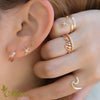 [14K Gold] Crescent Moon Pierced Earring*Made-to-order* (E0175)