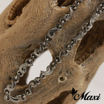 [Black Chrome Silver 925] Hand Engraved Scroll Necklace *Made-to-order*(N0022)