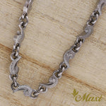 [Black Chrome Silver 925] Hand Engraved Scroll Necklace *Made-to-order*(N0022)