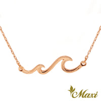 Nalu Double Wave necklace_rose gold