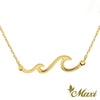 Nalu Double Wave necklace_yellow gold
