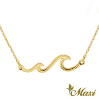 Nalu Double Wave necklace_yellow gold