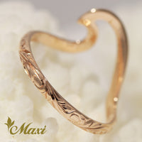 Nalu Wave ring _large_pink gold _back side