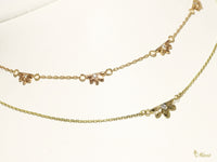 Naupaka Necklace small with diamond and one flower necklace