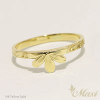 Naupaka cutout ring Yellow gold
