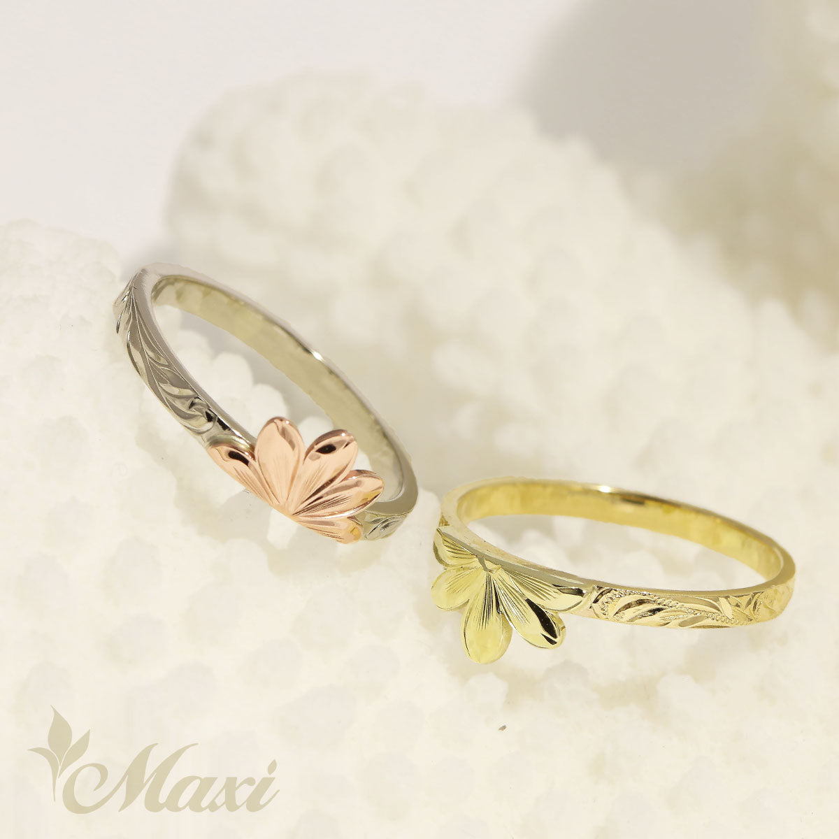 Naupaka cutout set rings