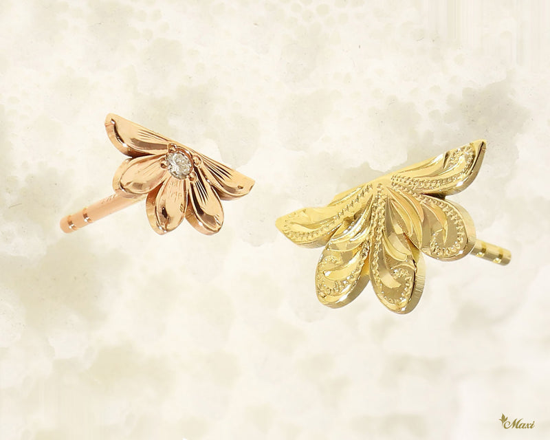 Naupaka earring _yellow rose gold set image