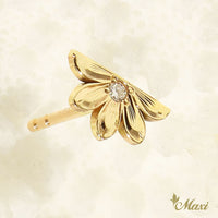 Naupaka earring with Diamond _Yellow gold