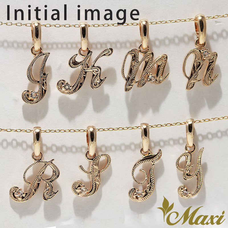 [14K Gold] Initial Pendant Medium (P0101)